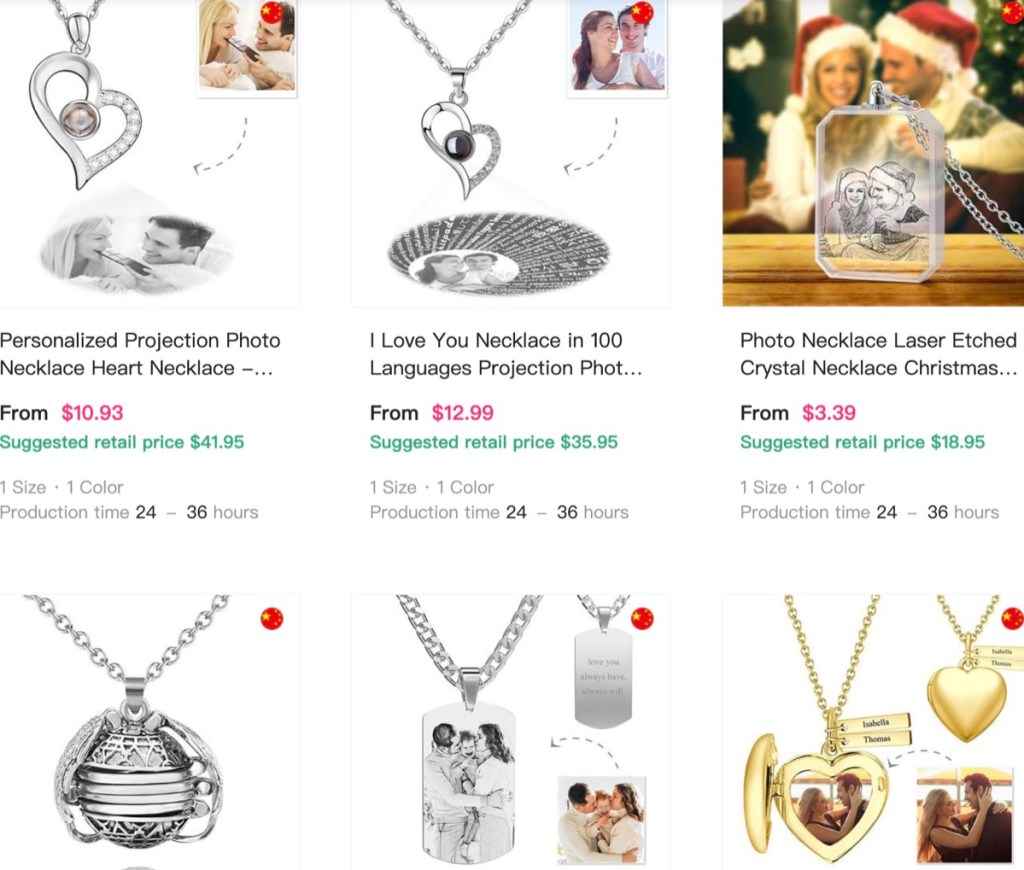 99diy custom necklaces print-on-demand supplier