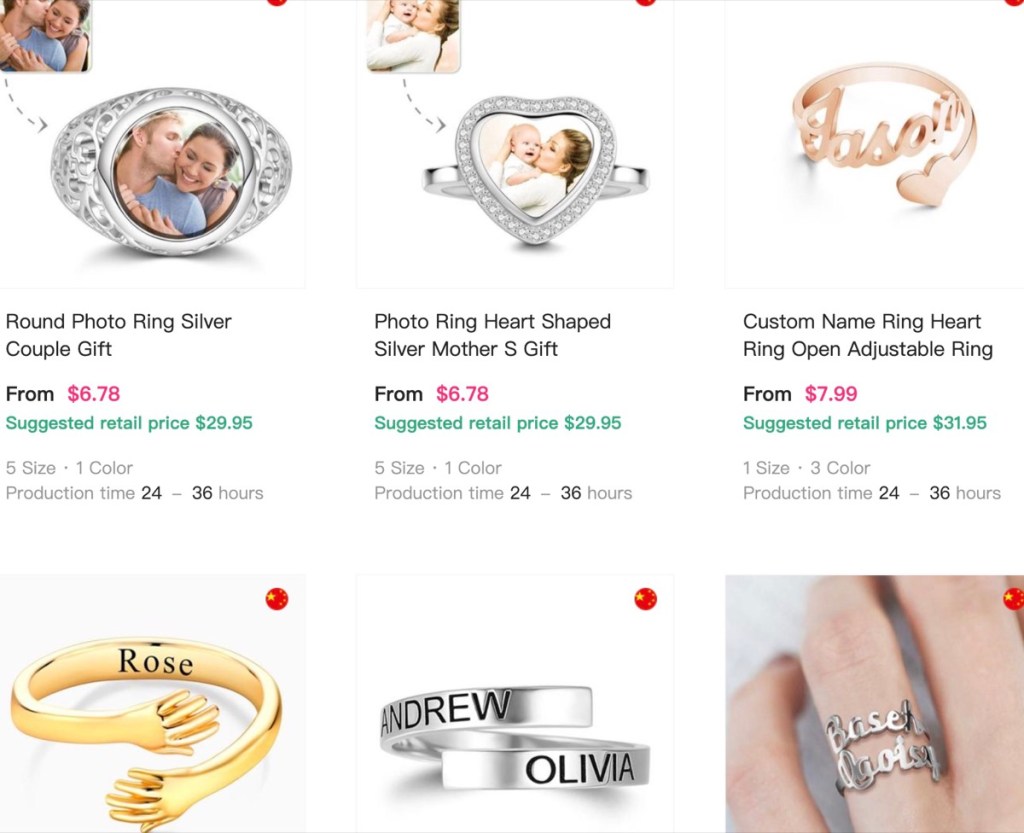 99diy custom ring print-on-demand supplier