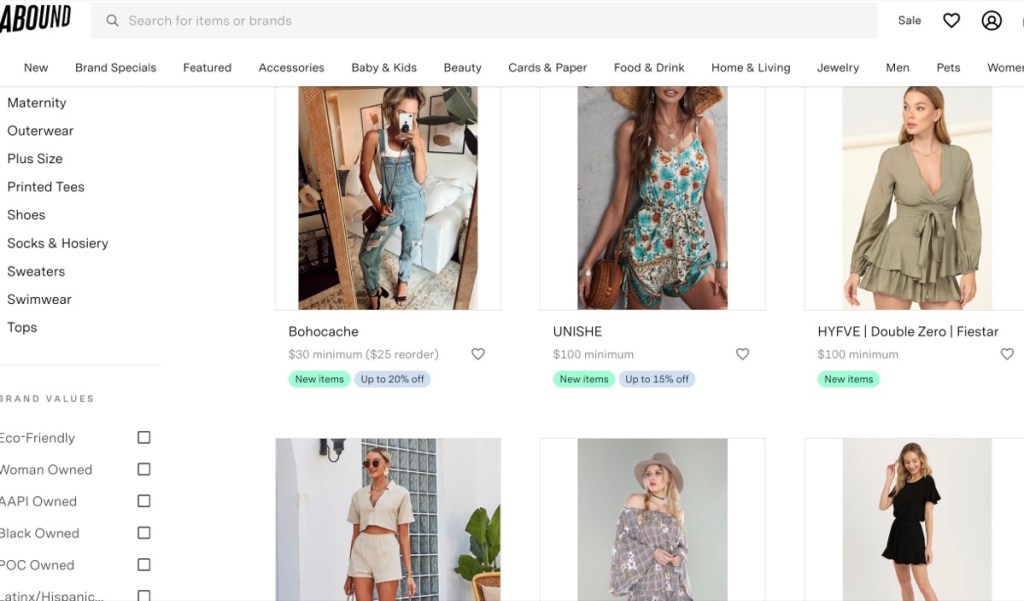 Abound wholesale fashion clothing marketplace