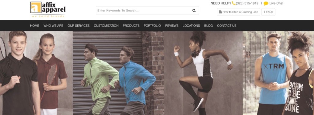 Affix Apparel activewear & gym clothing manufacturer in the USA