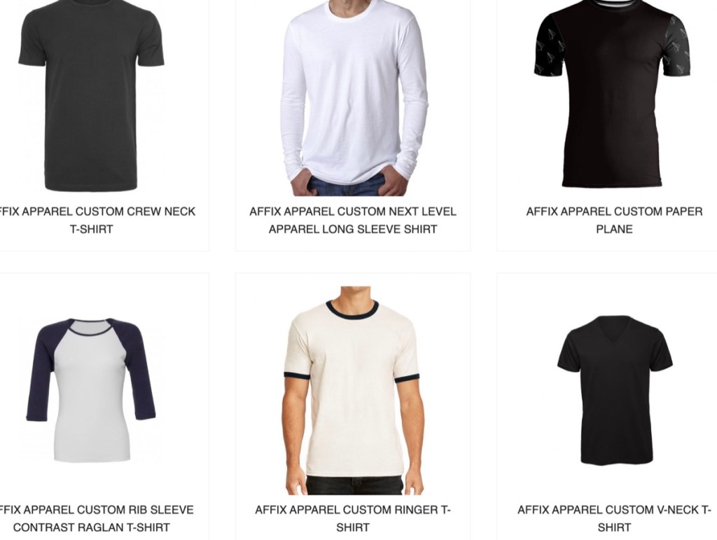 Affix Apparel custom t-shirt manufacturer in Los Angeles, California, USA