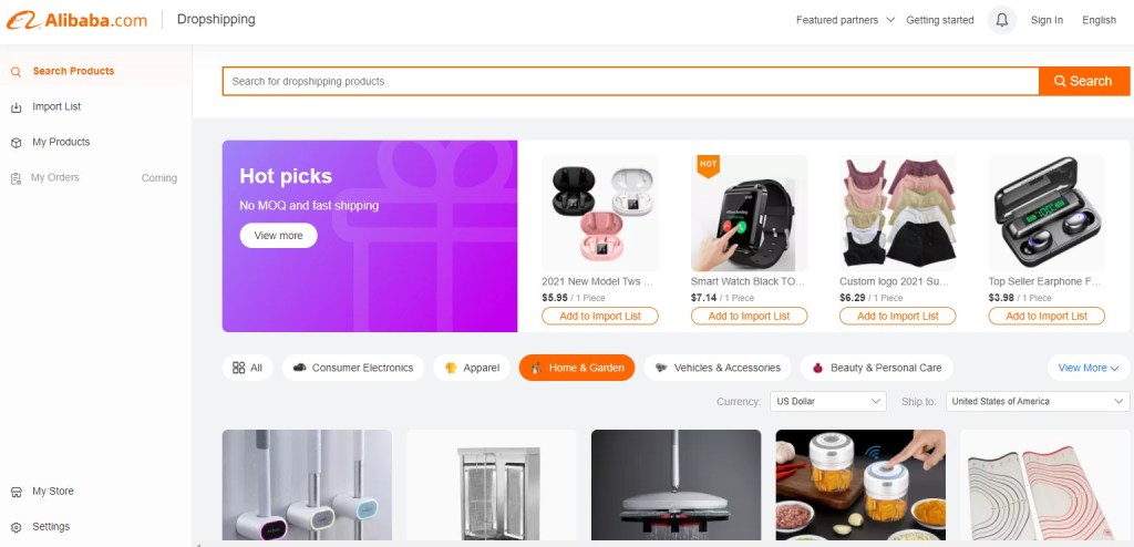 Alibaba dropshipping center