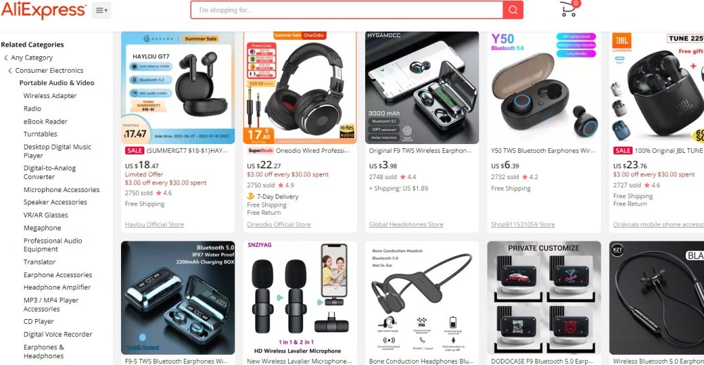 AliExpress consumer electronics dropshipping supplier