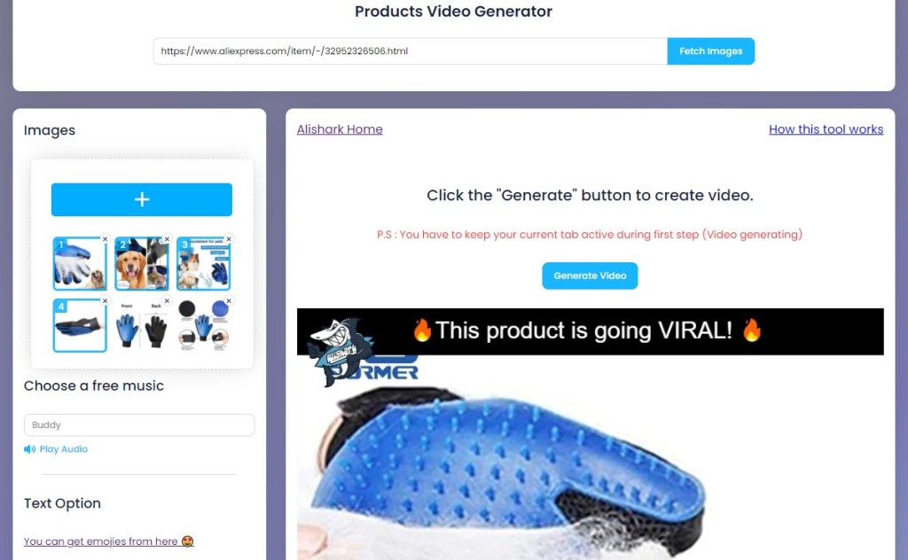 AliShark video generator