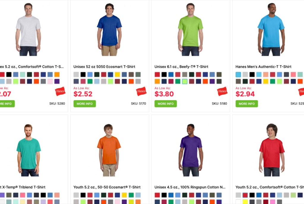 AllDayShirts wholesale Hanes t-shirt supplier