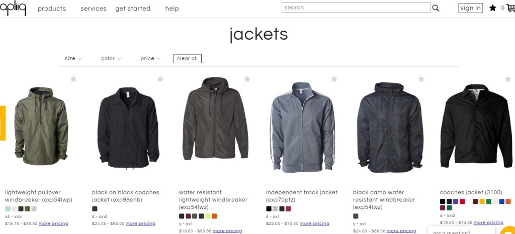 Apliiq coat & jacket print-on-demand company