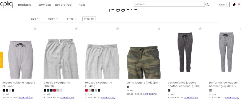 Apliiq sweatpants & joggers print-on-demand company