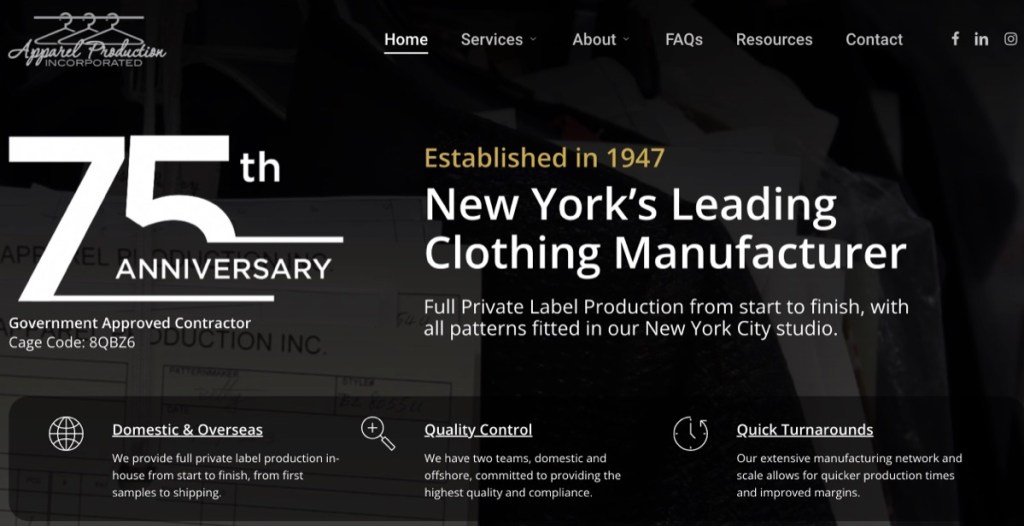 Apparel Production NY private-label clothing manufacturer in the USA