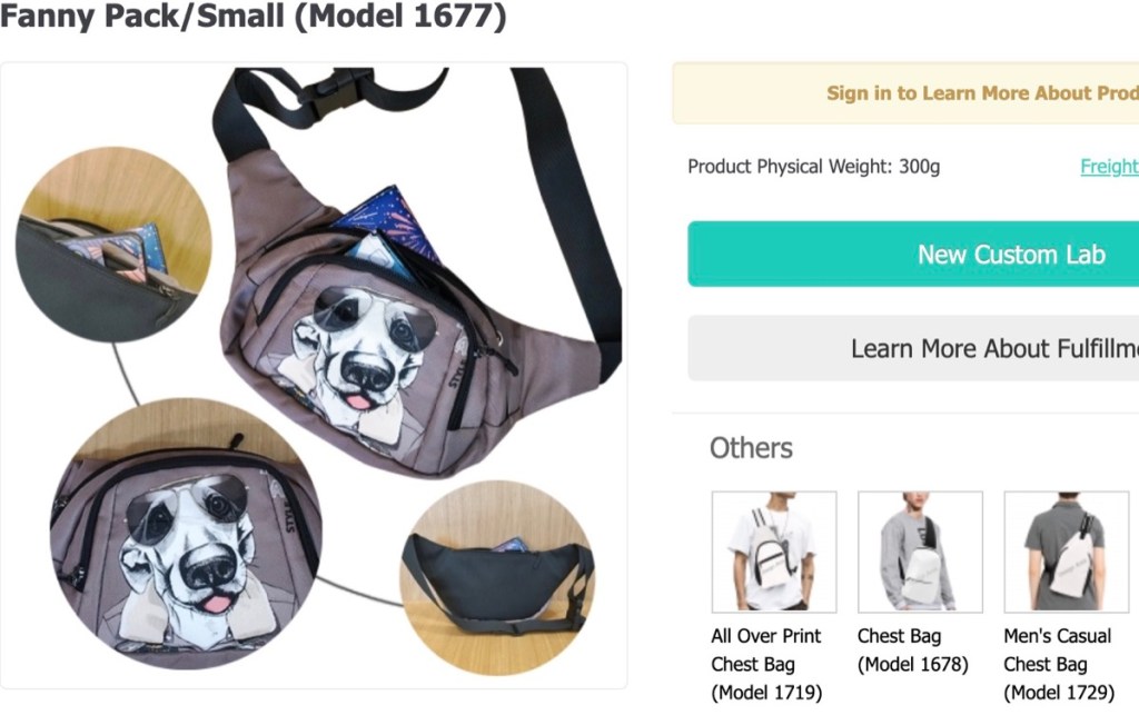 ArtsAdd fanny pack print-on-demand supplier