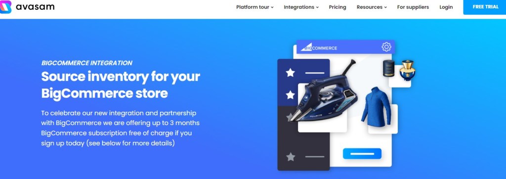 Avasam BigCommerce dropshipping app & supplier