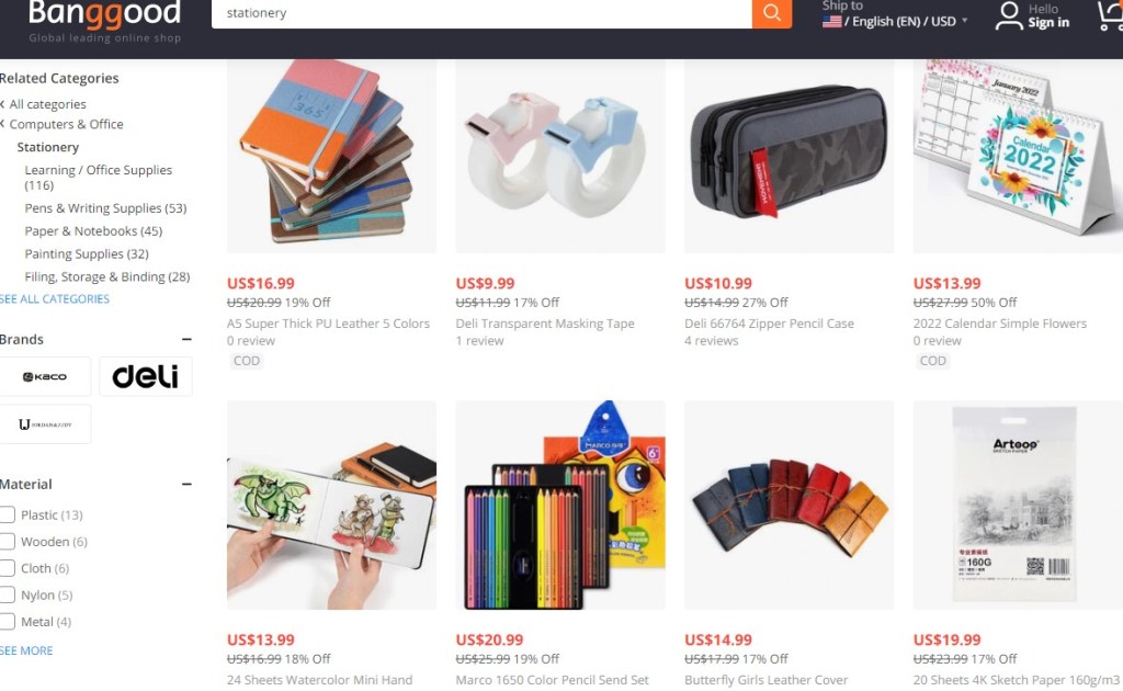 Banggood stationery & office supplies dropshipping supplier