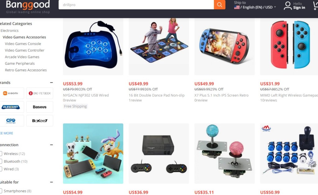 Banggood video games & gaming gear dropshipping supplier