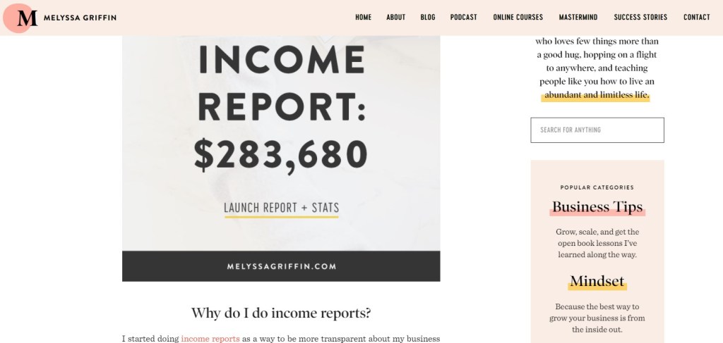 Blog income report