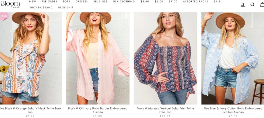 Bloom wholesale boho clothing supplier