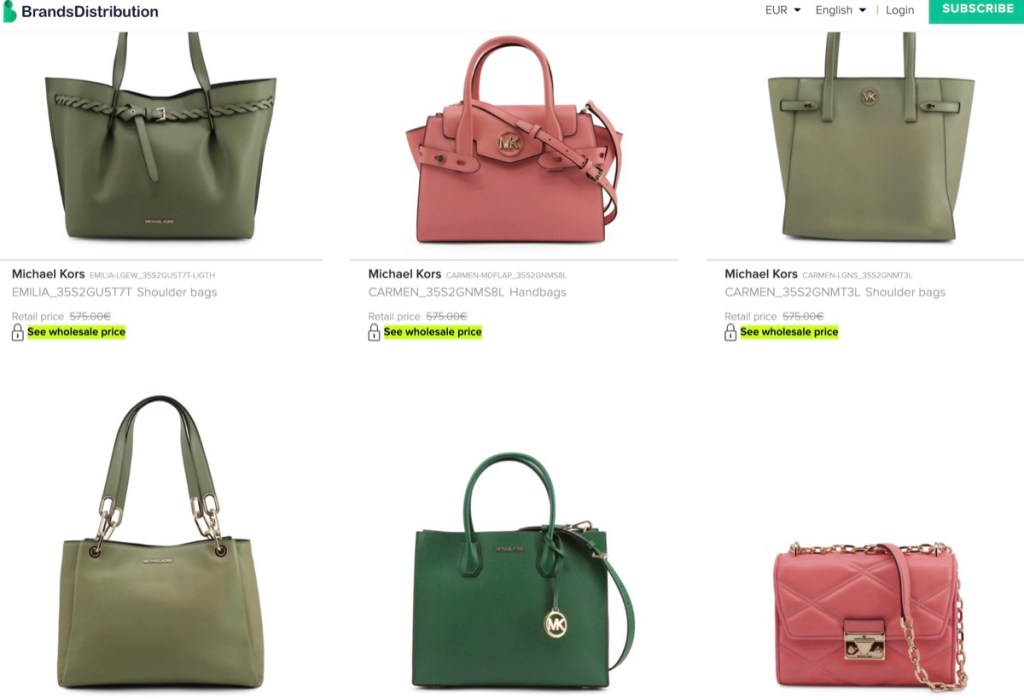 BrandsDistribution wholesale Michael Kors handbags & purses supplier