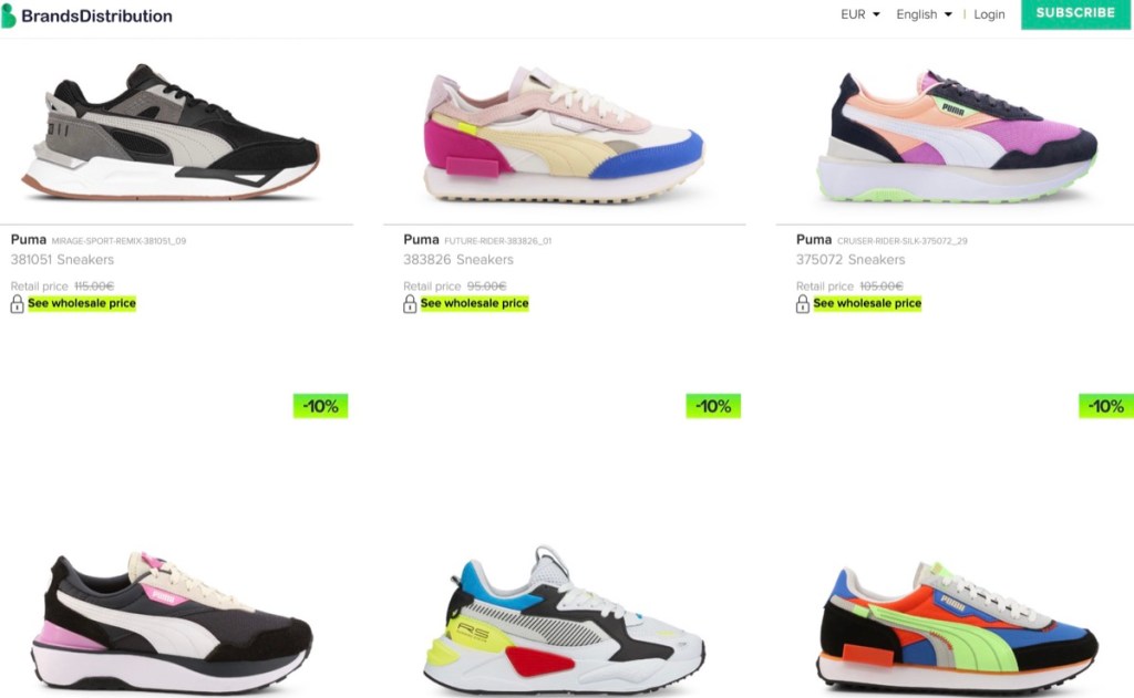 BrandsDistribution wholesale authentic Puma shoes & sneakers supplier