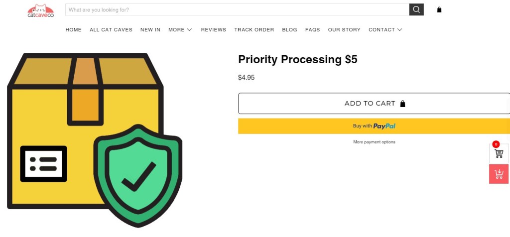 CatCaveCo priority processing product