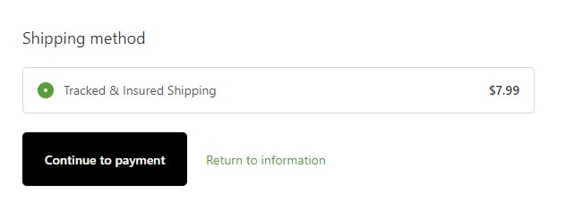 CatCaveCo shipping method