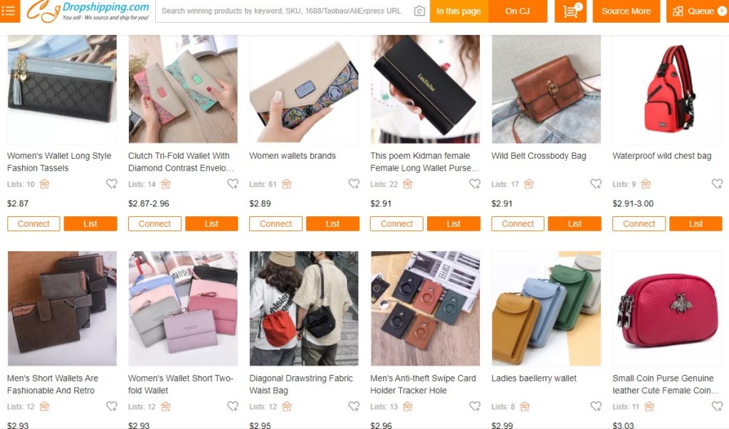 CJDropshipping tote bag, handbag, purse, & wallet dropshipping supplier