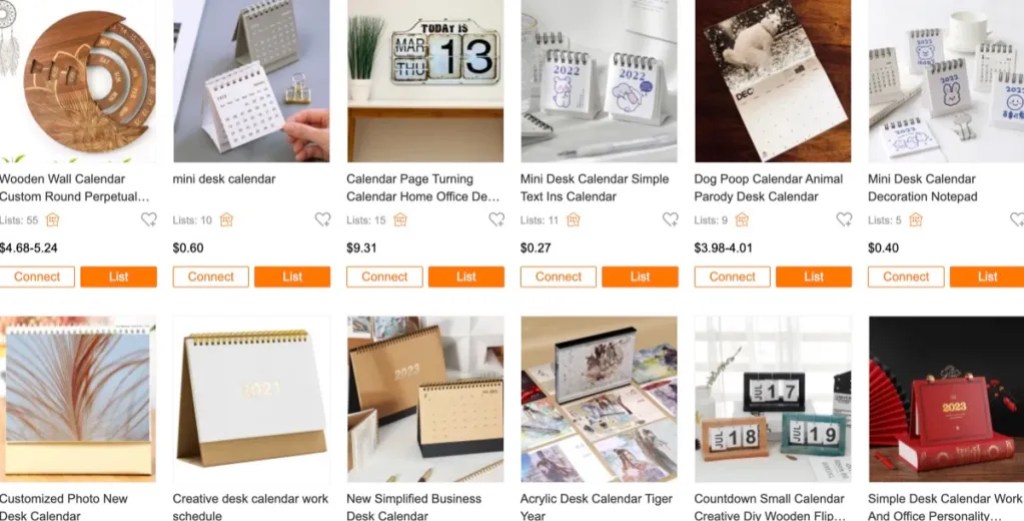 CJDropshipping custom calendar print-on-demand supplier for Etsy