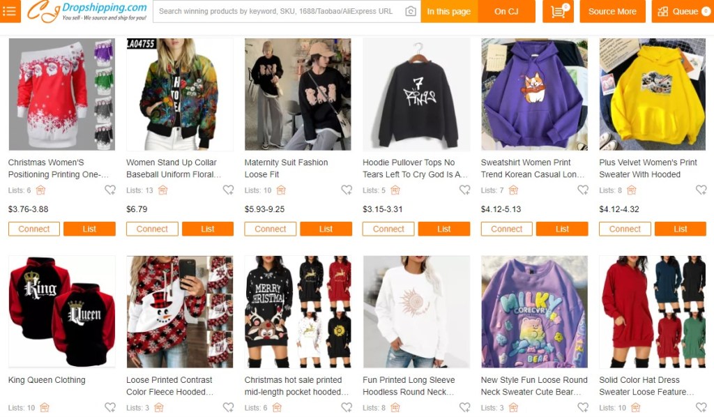 CJDropshipping hoodie & sweatshirt dropshipping supplier