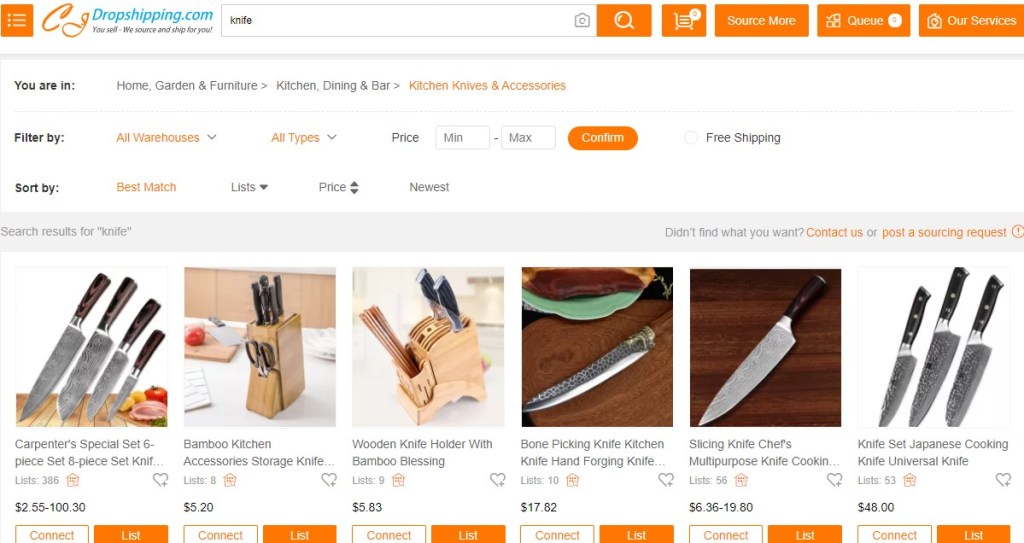 CJDropshipping knife dropshipping supplier