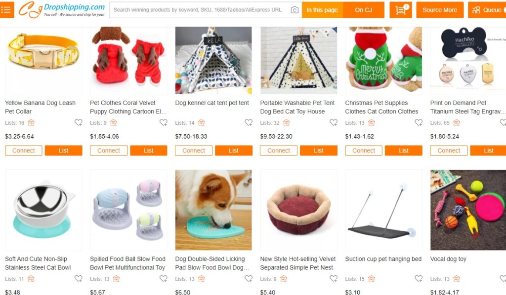 CJDropshipping pet clothing & pet supply dropshipping supplier