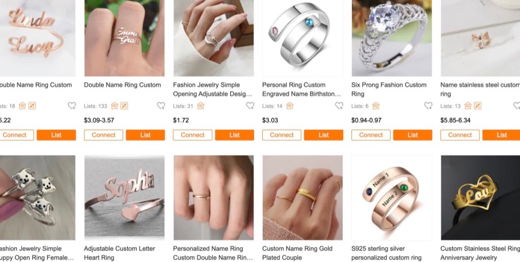 CJDropshipping custom ring print-on-demand supplier