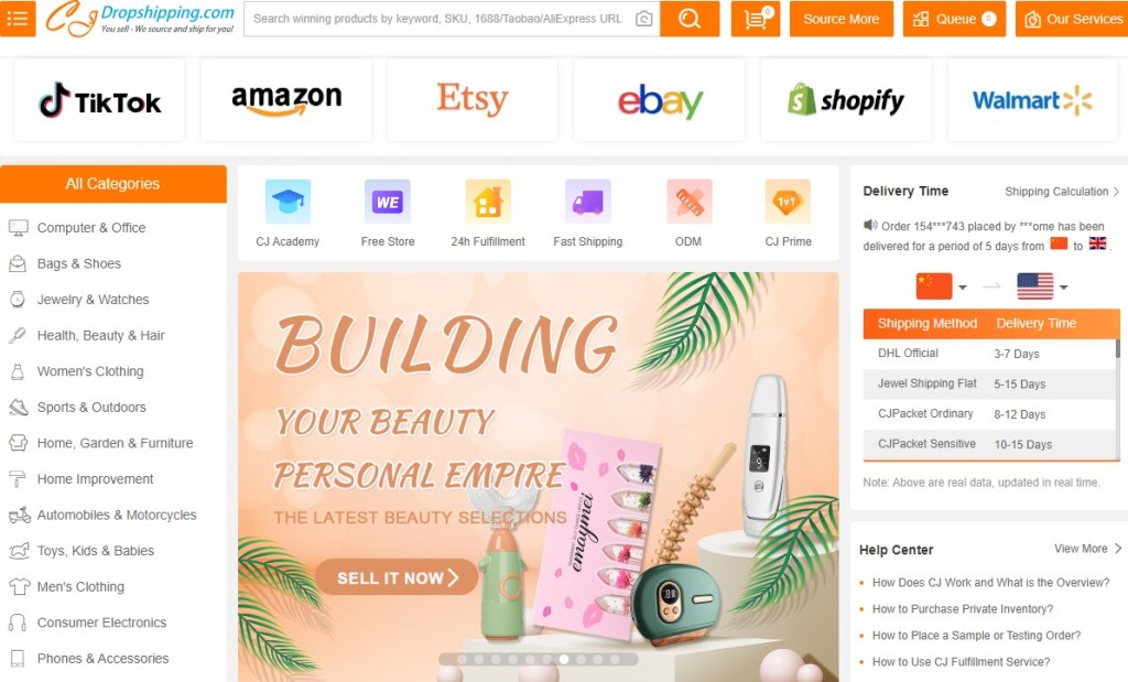 CJDropshipping Shopify dropshipping supplier