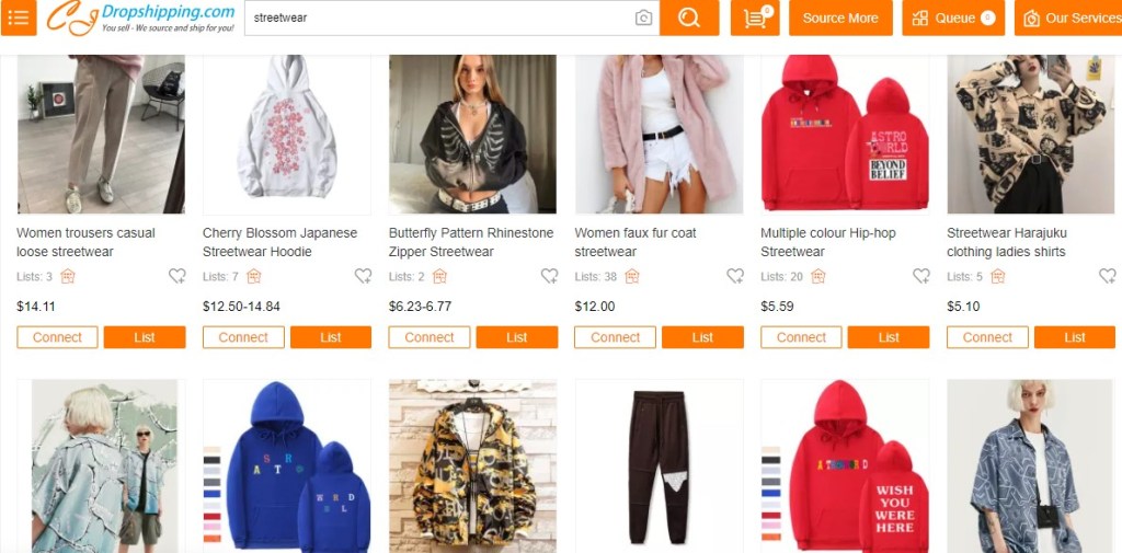 CJDropshipping streetwear & urban fashion clothing dropshipping supplier