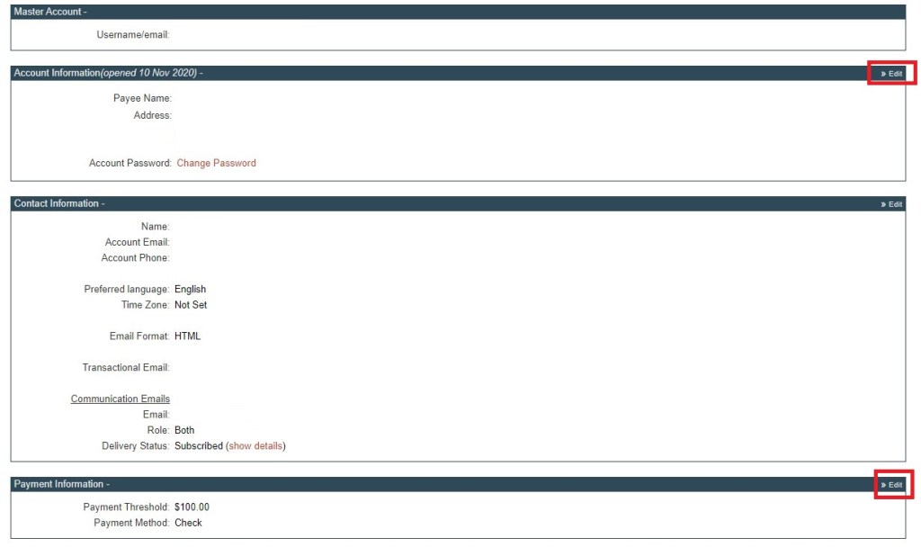 ClickBank account settings