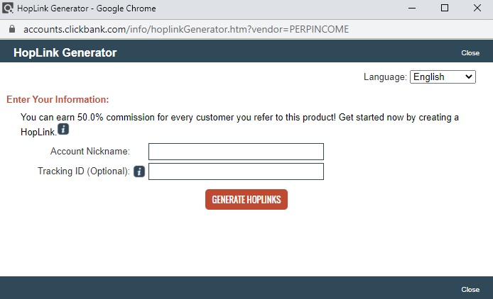 ClickBank hoplink generator