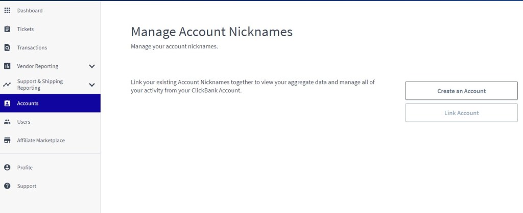 ClickBank nickname manager