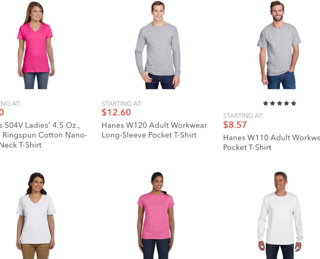 Clothing Authority wholesale Hanes t-shirt supplier