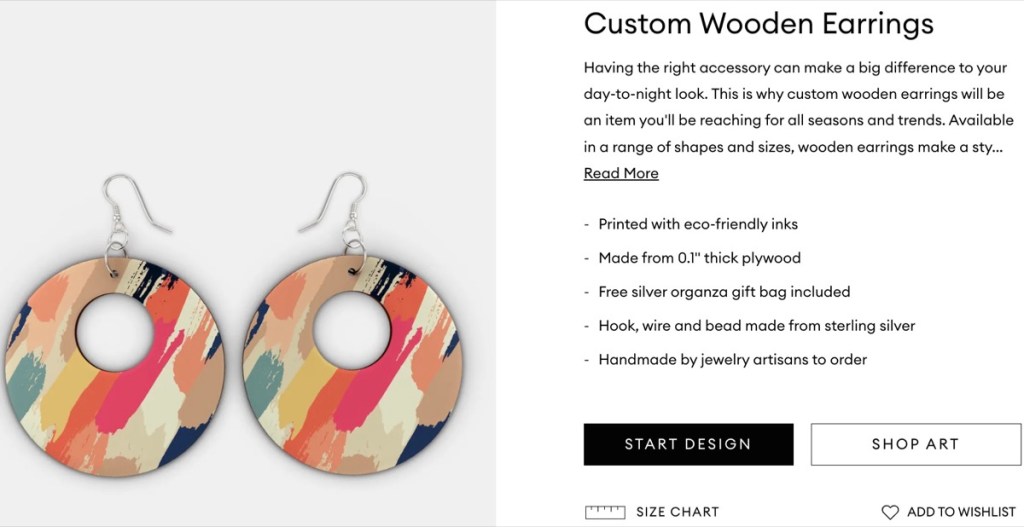 Contrado custom earrings print-on-demand supplier