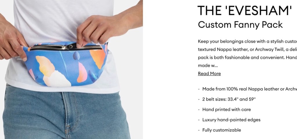 Contrado fanny pack print-on-demand supplier