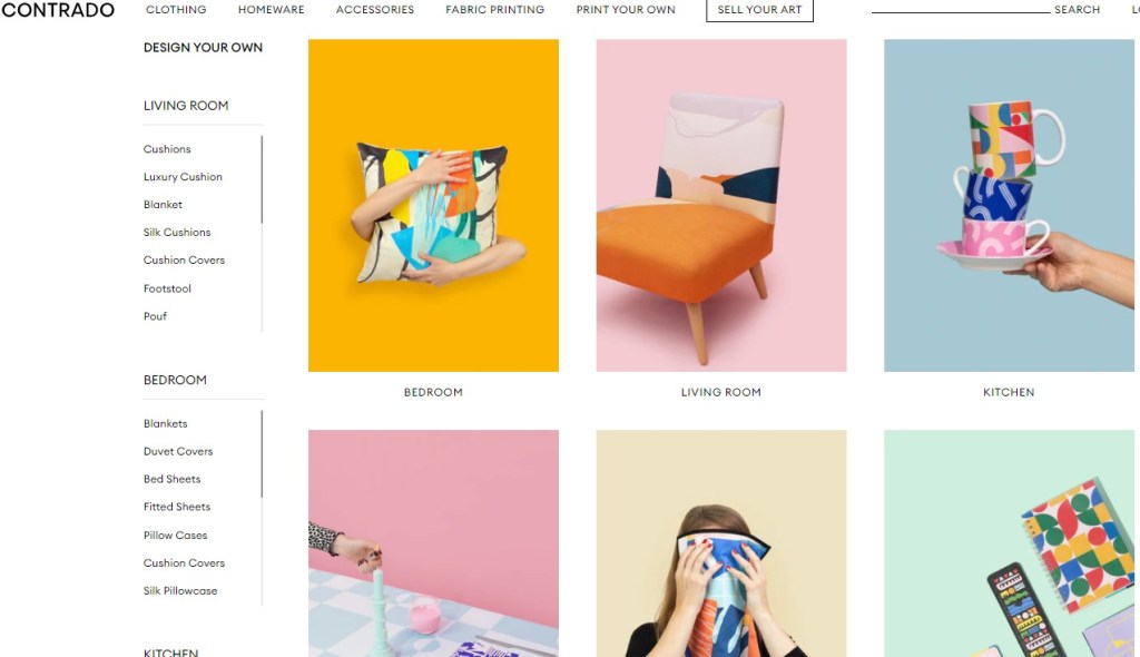 Contrado furniture & home decor print-on-demand company