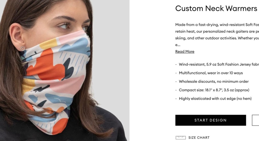 Contrado custom neck gaiter print-on-demand supplier