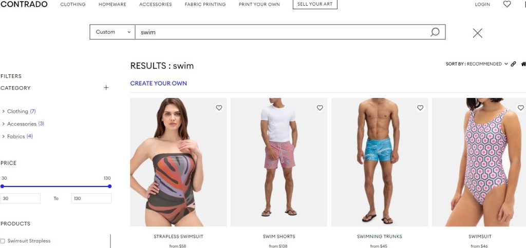 Contrado swimwear print-on-demand company