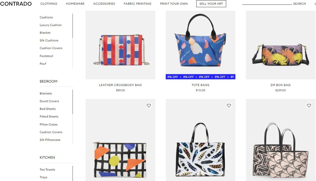 Contrado tote, bag, & backpack print-on-demand company