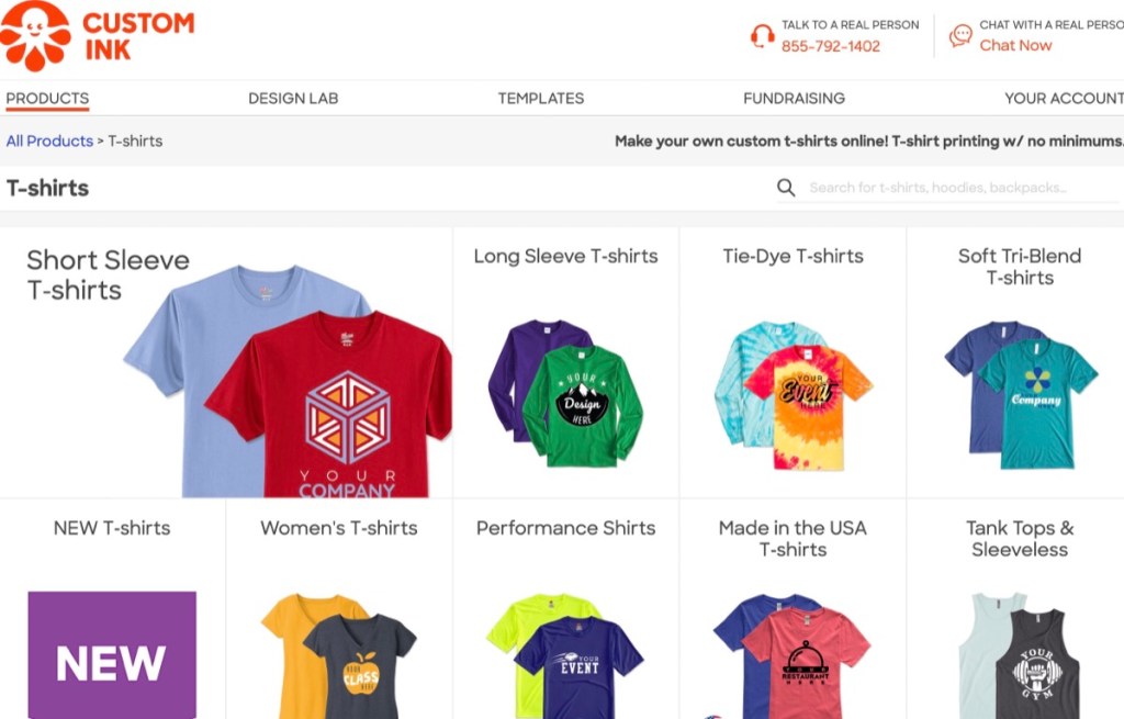 CustomInk online custom logo t-shirt printing company & service