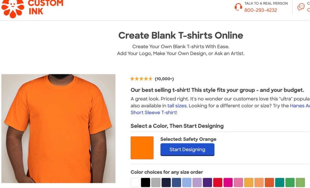 Custom Ink wholesale blank t-shirt distributor in Houston, Texas, USA