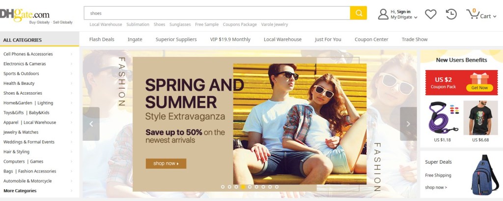 DHgate alternative dropshipping marketplace to Alibaba