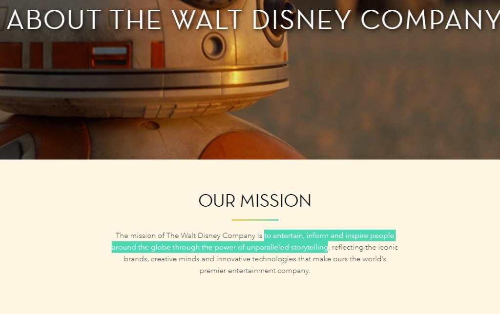 Disney mission statement