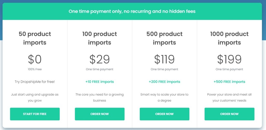 DropshipMe pricing