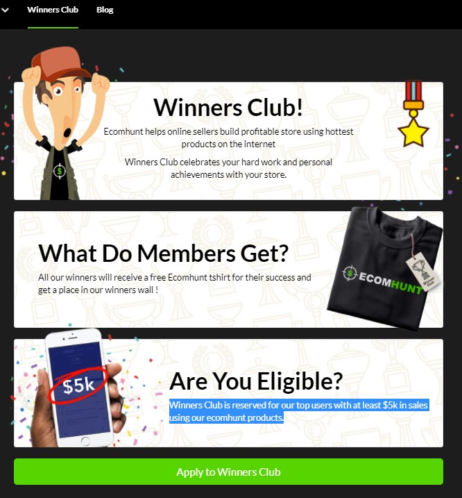 Ecomhunt Winners Club