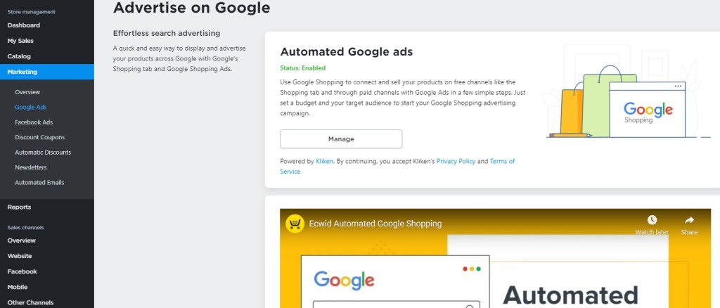 Ecwid Google Ads