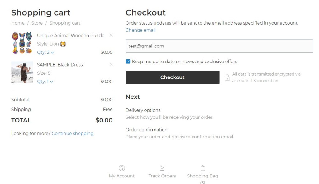 Ecwid shopping cart & checkout