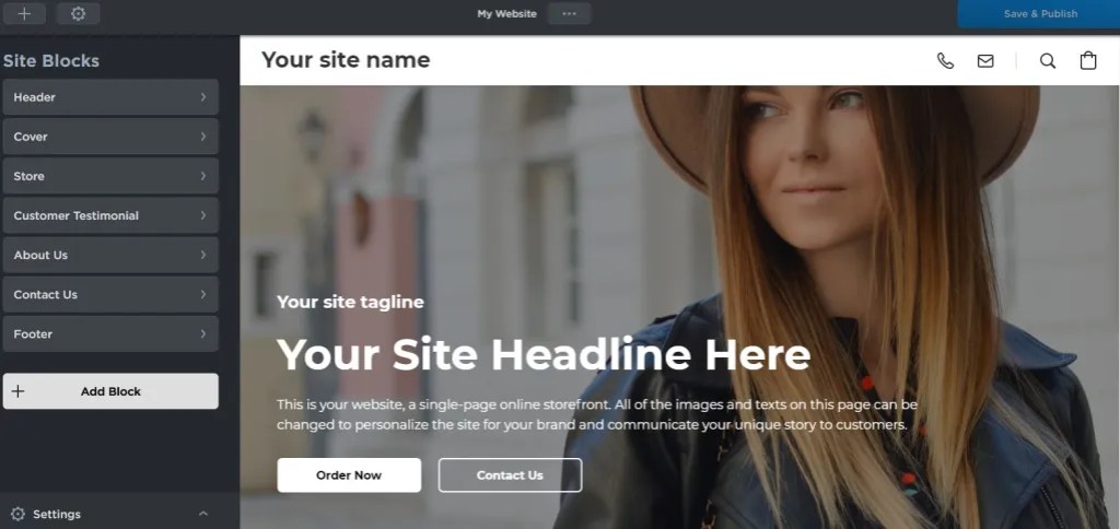 Ecwid instant site builder