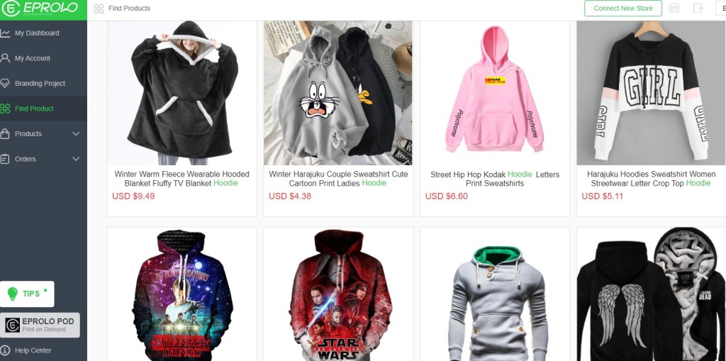 EPROLO hoodie & sweatshirt dropshipping supplier